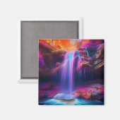 Fantasy Colorful Wasserfall Magnet (Vorderseite/Rückseite)