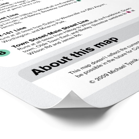 Fantasy Columbus Transitkarte Poster (Ecke)