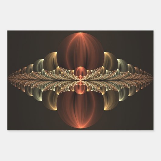 Fantasy Construction Shiny Abstrakt Fraktal Art Geschenkpapier Set (Vorderseite 3)