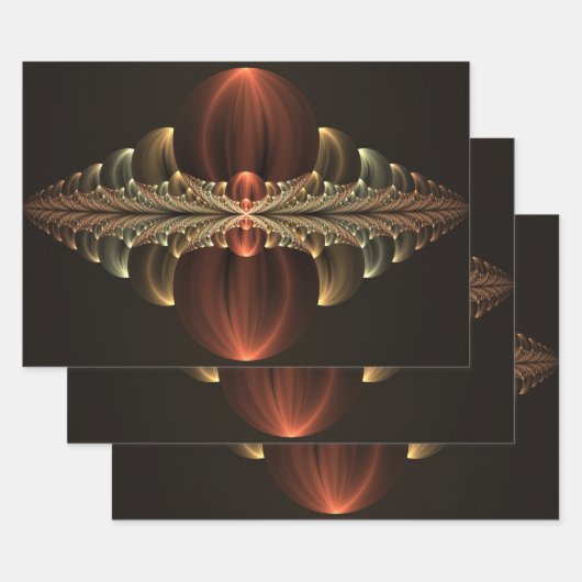 Fantasy Construction Shiny Abstrakt Fraktal Art Geschenkpapier Set (Set)