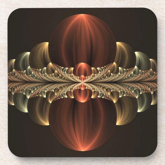 Fantasy Construction Shiny Abstrakt Fraktal Art Getränkeuntersetzer (Vorderseite)