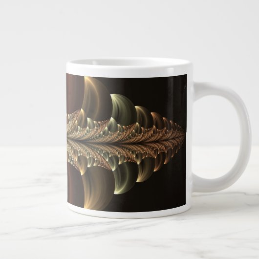 Fantasy Construction Shiny Abstrakt Fraktal Art Jumbo-Tasse (Rechts)