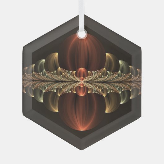 Fantasy Construction Shiny Abstrakt Fraktal Art Ornament Aus Glas (Vorderseite)