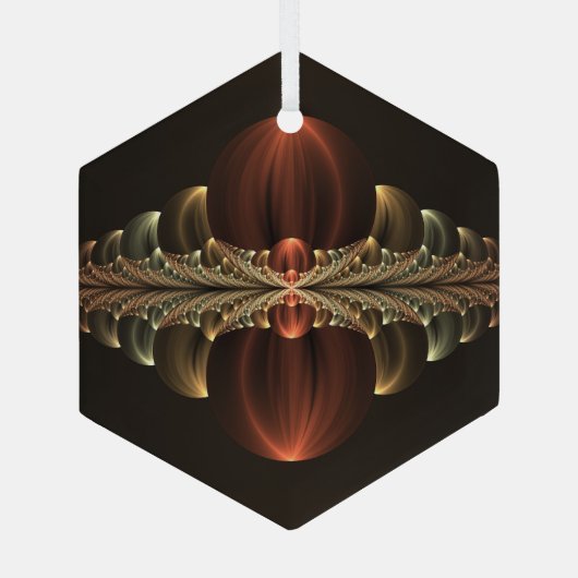 Fantasy Construction Shiny Abstrakt Fraktal Art Ornament Aus Glas (Rückseite)