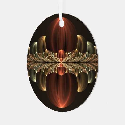 Fantasy Construction Shiny Abstrakt Fraktal Art Ornament Aus Metall (Vorderseite links)