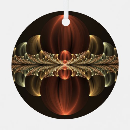 Fantasy Construction Shiny Abstrakt Fraktal Art Ornament Aus Metall (Vorderseite)