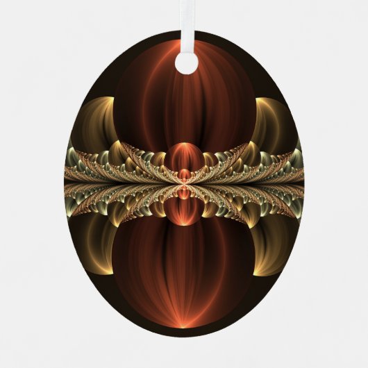 Fantasy Construction Shiny Abstrakt Fraktal Art Ornament Aus Metall (Vorderseite)