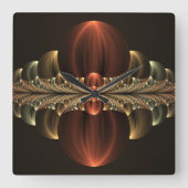 Fantasy Construction Shiny Abstrakt Fraktal Art Quadratische Wanduhr (Vorderseite)