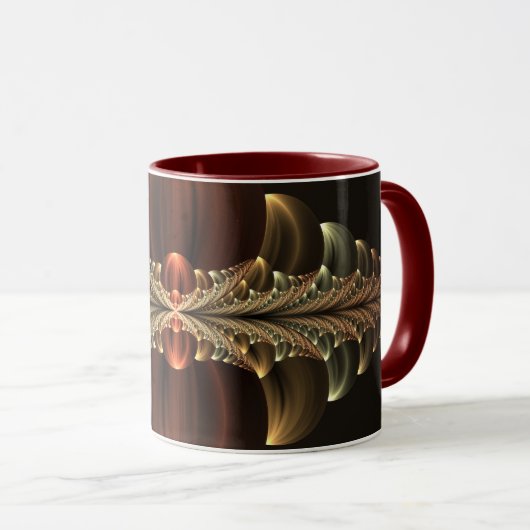 Fantasy Construction Shiny Abstrakt Fraktal Art Tasse (VorderseiteRechts)