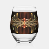 Fantasy Construction Shiny Abstrakt Fraktal Art Weinglas Ohne Stiel (Rückseite)