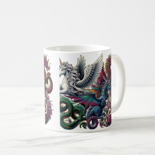 Fantasy Creatures Sticker Kaffeetasse (VorderseiteRechts)