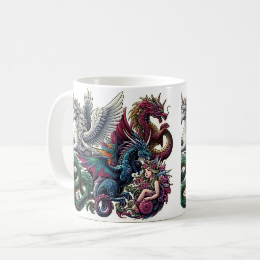 Fantasy Creatures Sticker Kaffeetasse (Vorderseite Links)