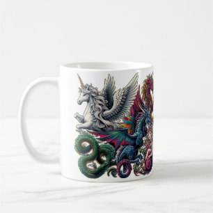 Fantasy Creatures Sticker Kaffeetasse