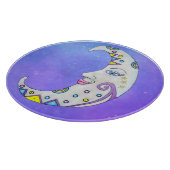 Fantasy Crescent Moon mit Face farbigen Formen Schneidebrett (Ecke)