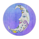 Fantasy Crescent Moon mit Face farbigen Formen Schneidebrett (Vorderseite)