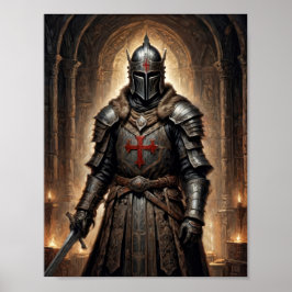 Fantasy Crusade Warrior in geheimer Krypta Poster