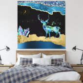 *~* Fantasy Crystal Deer Celestial GLITZER AP8 Leinwanddruck (Insitu (Schlafzimmer))