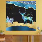 *~* Fantasy Crystal Deer Celestial GLITZER AP8 Leinwanddruck (Insitu (Wohnzimmer))
