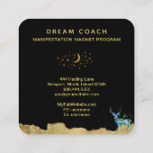 *~* Fantasy Crystal Deer Celestial Gold Glitzer Quadratische Visitenkarte (Rückseite)