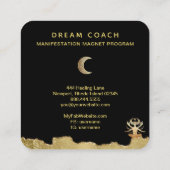 *~* Fantasy Crystal Goddess Celestial Cancer Gold Quadratische Visitenkarte (Rückseite)