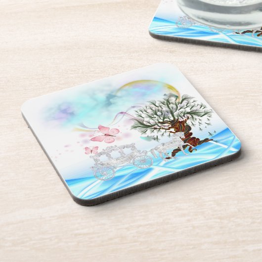 Fantasy Crystal Horriage Getränkeuntersetzer (Linke Seite)