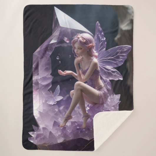 Fantasy Crystals Amethyst Fairy Sherpadecke (Vorderseite)