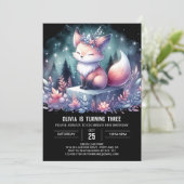 Fantasy Custom Fox Geburtstag digital Einladung (Stehend Vorderseite)