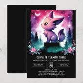 Fantasy Custom Wolf Geburtstag Einladung (Vorne/Hinten)