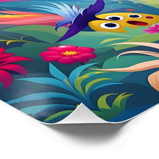 Fantasy Cute Abstract Vibrant Painter Poster (Ecke)