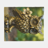 Fantasy Cute Brass Owl Skates Fleecedecke (Vorderseite (Horizontal))