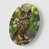 Fantasy Cute Brass Owl Skates Große Wanduhr (Winkel)