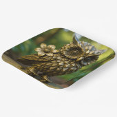 Fantasy Cute Brass Owl Skates Pappteller (Gewinkelt)