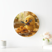 Fantasy Cute Chicken Nuggets Baby Große Wanduhr (Zuhause)