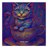 Fantasy Cute Cup Smiling Cat Poster (Vorderseite)