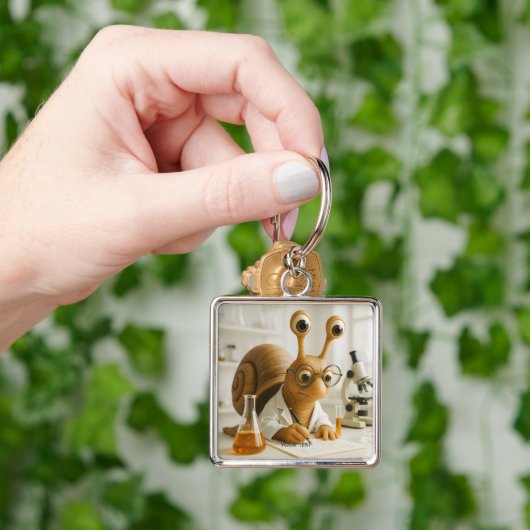 Fantasy Cute Famous Snail Scientist  Schlüsselanhänger (Hand)