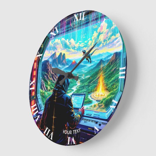 Fantasy Cute Fantastic Run Park Große Wanduhr (Winkel)