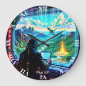 Fantasy Cute Fantastic Run Park Große Wanduhr (Vorderseite)