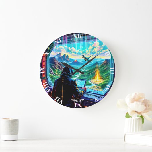 Fantasy Cute Fantastic Run Park Große Wanduhr (Zuhause)