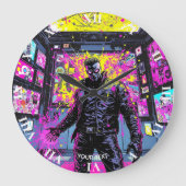 Fantasy Cute Glitch In Gallery Große Wanduhr (Vorderseite)