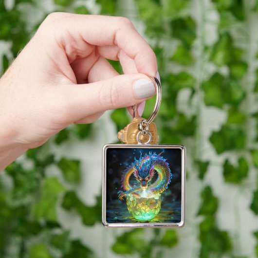 Fantasy Cute Green Dragon Egg Schlüsselanhänger (Hand)