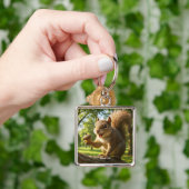 Fantasy Cute Happy Squirrel Forest Schlüsselanhänger (Hand)