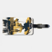 Fantasy Cute Lady Old London Gepäckanhänger (Rückseite horizontal)