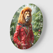 Fantasy Cute Lion Watermelon Suit Große Wanduhr (Winkel)