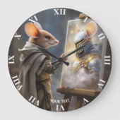 Fantasy Cute Mouse Painting Mouse Große Wanduhr (Vorderseite)