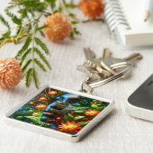 Fantasy Cute Orange Green Girl Schlüsselanhänger (Seite)