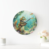 Fantasy Cute Otter Steampunk Suit Große Wanduhr (Zuhause)