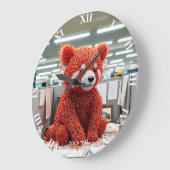 Fantasy Cute Paper Clip Bear Große Wanduhr (Winkel)