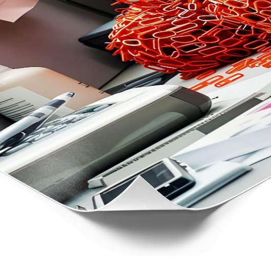 Fantasy Cute Paper Clip Bear Poster (Ecke)