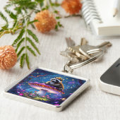 Fantasy Cute Racoon Mushroom Crown Schlüsselanhänger (Seite)