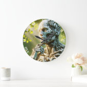 Fantasy Cute Robot Face Sculpture Große Wanduhr (Zuhause)